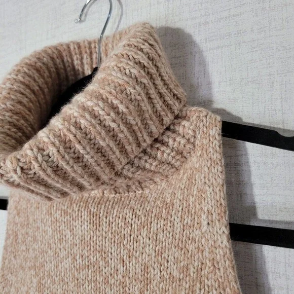 Madewell Womens Medium Tan Cowl Neck Sweater Vest Sleeveless Cutaway Merino Wool - Picture 4 of 8